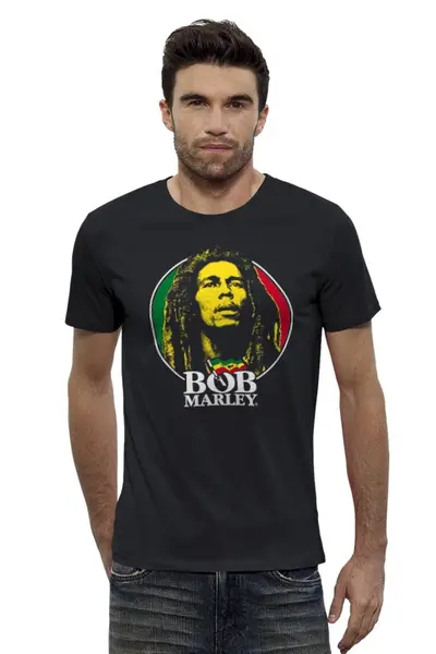 Заказать мужскую футболку в Москве. Футболка базовая Bob Marley от inPrintio - готовые дизайны и нанесение принтов.