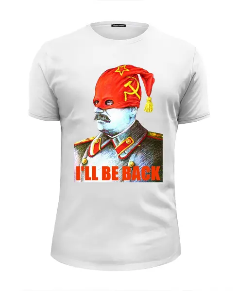 Заказать мужскую футболку в Москве. Футболка базовая Сталин - Я вернусь от Leichenwagen - готовые дизайны и нанесение принтов.