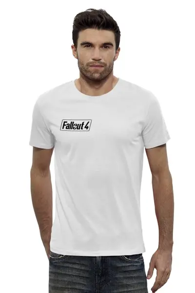 Заказать мужскую футболку в Москве. Футболка базовая Fallout 4 Logo от MKT - готовые дизайны и нанесение принтов.