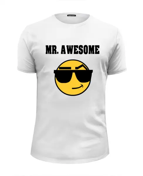 Заказать мужскую футболку в Москве. Футболка базовая Mister Awesome от Maria_Ch - готовые дизайны и нанесение принтов.
