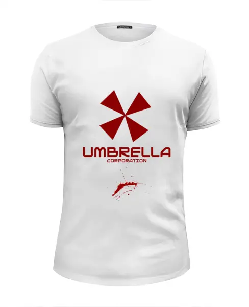 Заказать мужскую футболку в Москве. Футболка базовая Resident Evil: Umbrella Corporation от game-fan - готовые дизайны и нанесение принтов.