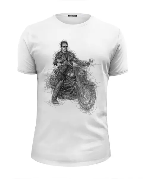 Заказать мужскую футболку в Москве. Футболка базовая The Terminator от Leichenwagen - готовые дизайны и нанесение принтов.