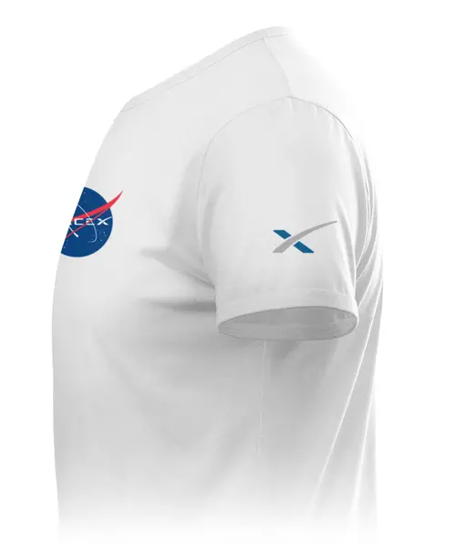 Заказать мужскую футболку в Москве. Футболка базовая SpaceX от emaill@inbox.ru - готовые дизайны и нанесение принтов.