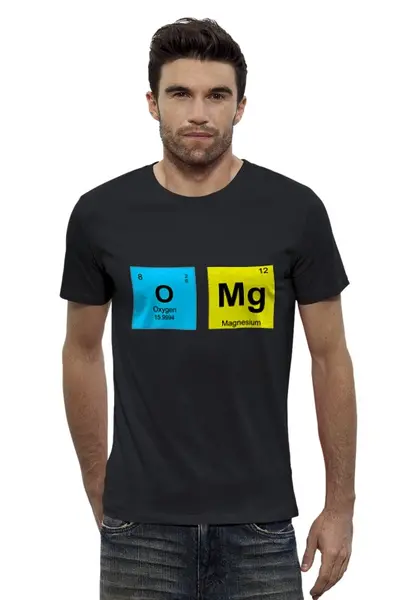 Заказать мужскую футболку в Москве. Футболка базовая OMG!   от Just kidding - готовые дизайны и нанесение принтов.