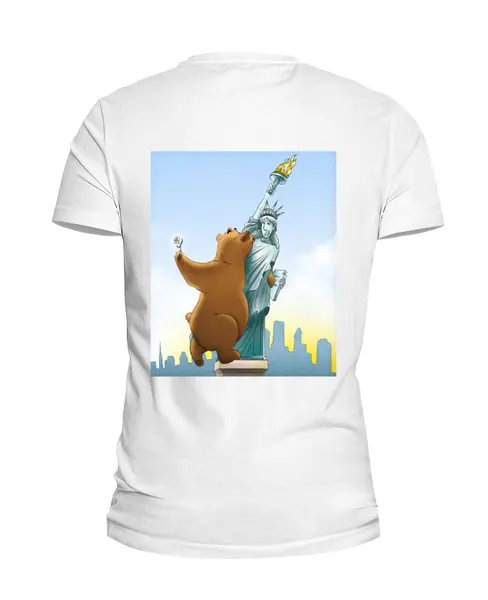 Заказать мужскую футболку в Москве. Футболка базовая От России с приветом,Америка! от Алина - готовые дизайны и нанесение принтов.