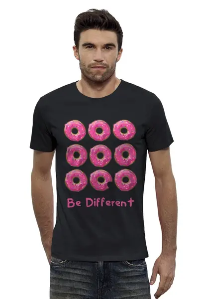 Заказать мужскую футболку в Москве. Футболка базовая Пончики от fanart - готовые дизайны и нанесение принтов.
