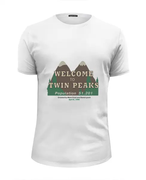 Заказать мужскую футболку в Москве. Футболка базовая Twin peaks от Djimas Leonki - готовые дизайны и нанесение принтов.