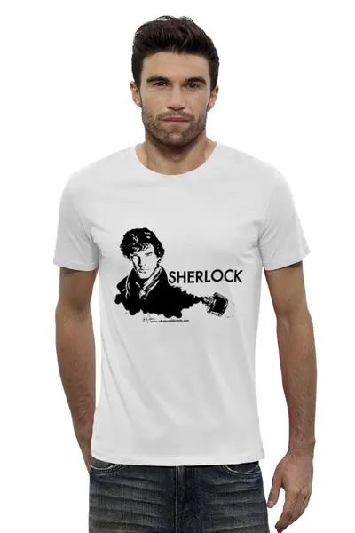 Заказать мужскую футболку в Москве. Футболка базовая Шерлок от ivirn - готовые дизайны и нанесение принтов.