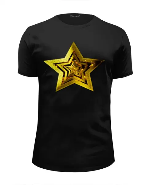 Заказать мужскую футболку в Москве. Футболка базовая Golden Star от Nalivaev - готовые дизайны и нанесение принтов.