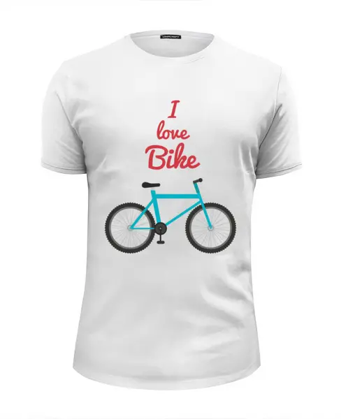 Заказать мужскую футболку в Москве. Футболка базовая I Love Bike от balden - готовые дизайны и нанесение принтов.