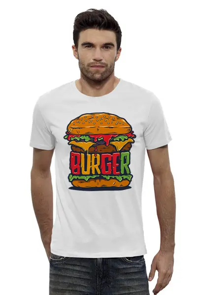 Заказать мужскую футболку в Москве. Футболка базовая BURGER от balden - готовые дизайны и нанесение принтов.