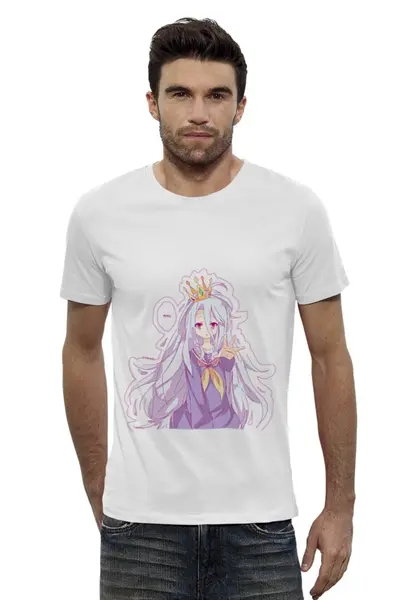 Заказать мужскую футболку в Москве. Футболка базовая No Game No Life от cherdantcev - готовые дизайны и нанесение принтов.