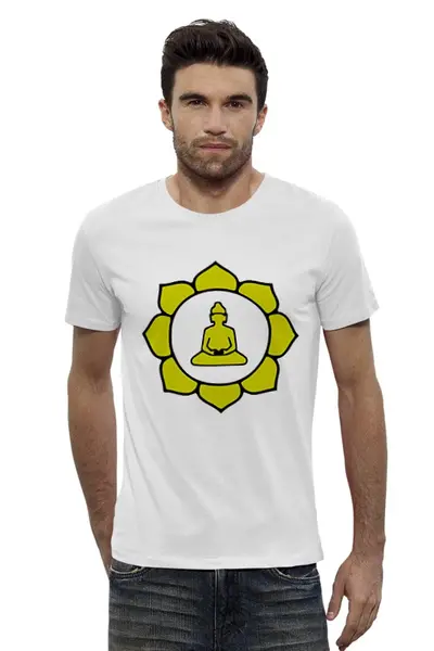 Заказать мужскую футболку в Москве. Футболка базовая Медитация от trend - готовые дизайны и нанесение принтов.