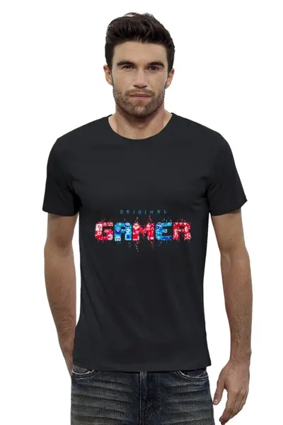 Заказать мужскую футболку в Москве. Футболка базовая Gamer от ПРИНТЫ ПЕЧАТЬ  - готовые дизайны и нанесение принтов.