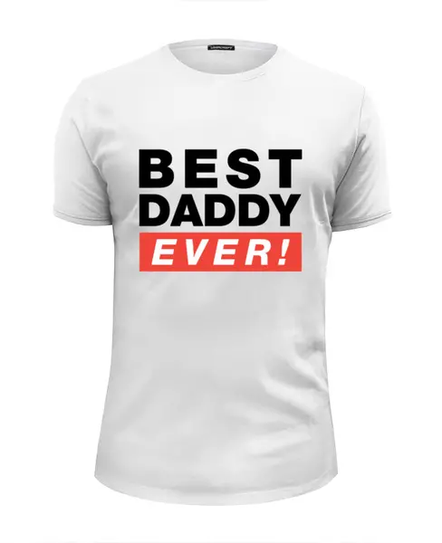 Заказать мужскую футболку в Москве. Футболка базовая Лучший Отец (Best Dad Ever) от coolmag - готовые дизайны и нанесение принтов.