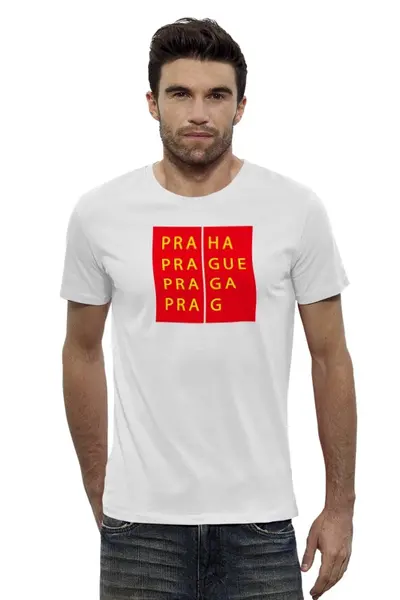 Заказать мужскую футболку в Москве. Футболка базовая Прага от all1service - готовые дизайны и нанесение принтов.
