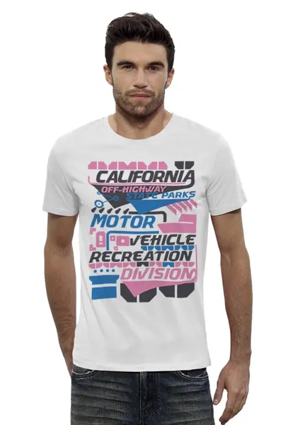 Заказать мужскую футболку в Москве. Футболка базовая California Motor от balden - готовые дизайны и нанесение принтов.
