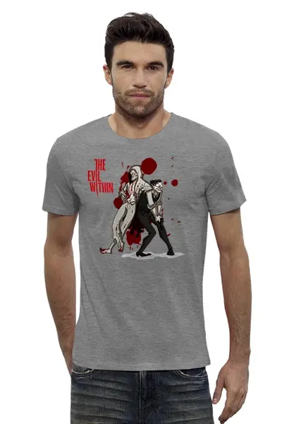 Заказать мужскую футболку в Москве. Футболка базовая The Evil Within от Leichenwagen - готовые дизайны и нанесение принтов.