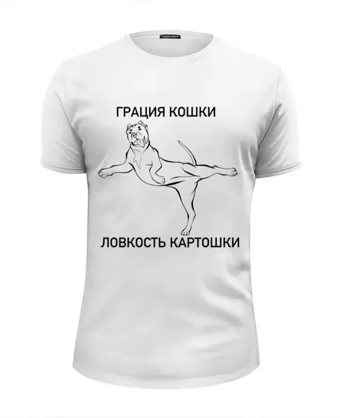 Заказать мужскую футболку в Москве. Футболка базовая Грация кошки  от angelabelokopytova@gmail.com - готовые дизайны и нанесение принтов.