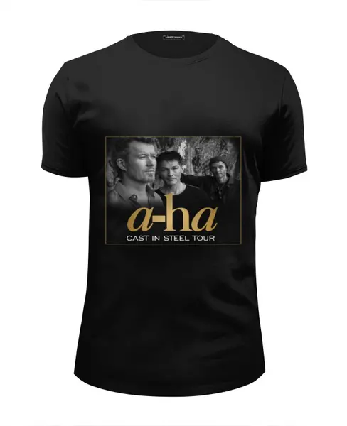Заказать мужскую футболку в Москве. Футболка базовая a-ha / Cast In Steel Tour от OEX design - готовые дизайны и нанесение принтов.