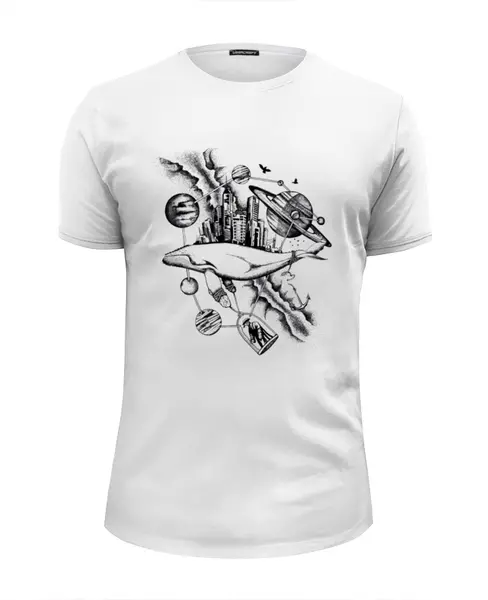 Заказать мужскую футболку в Москве. Футболка базовая The Megapolis whale от Troy - Angel - готовые дизайны и нанесение принтов.