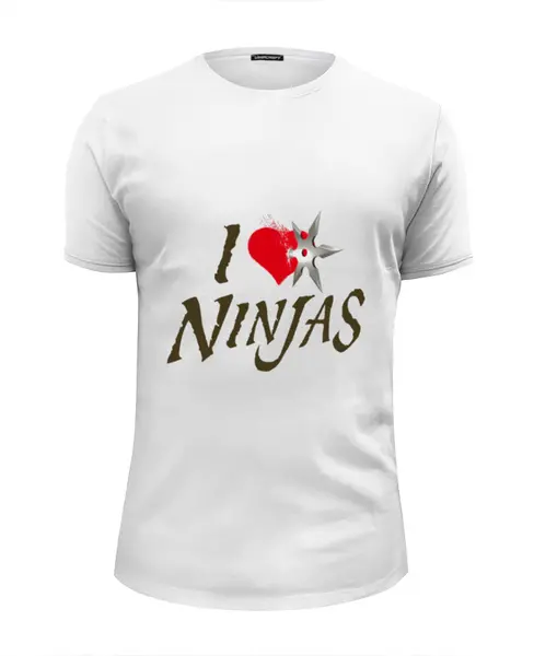 Заказать мужскую футболку в Москве. Футболка базовая I love ninjas от Leichenwagen - готовые дизайны и нанесение принтов.