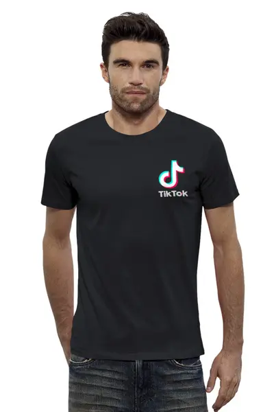 Заказать мужскую футболку в Москве. Футболка базовая TikTok  от DESIGNER   - готовые дизайны и нанесение принтов.