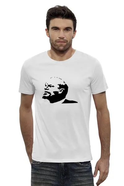 Заказать мужскую футболку в Москве. Футболка базовая Lenin от Max - готовые дизайны и нанесение принтов.