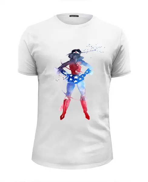 Заказать мужскую футболку в Москве. Футболка базовая Wonder Woman от evt - готовые дизайны и нанесение принтов.