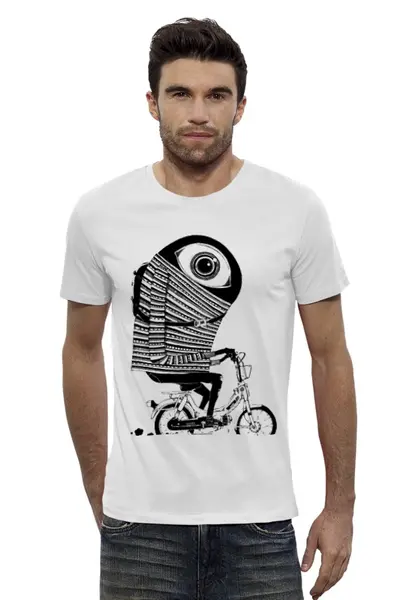 Заказать мужскую футболку в Москве. Футболка базовая Bicycle Hero от хэлен - готовые дизайны и нанесение принтов.