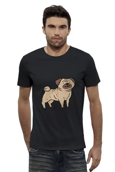 Заказать мужскую футболку в Москве. Футболка базовая Собака от svetlanas - готовые дизайны и нанесение принтов.