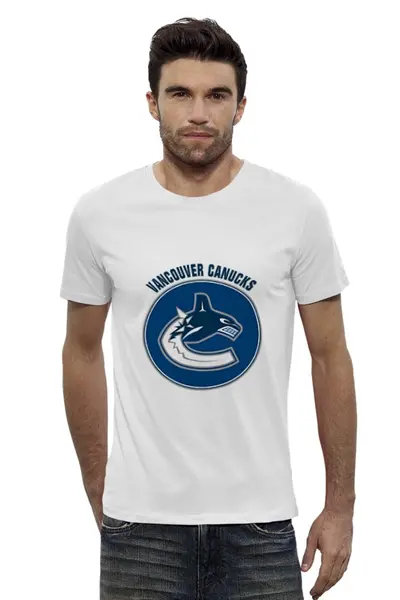 Заказать мужскую футболку в Москве. Футболка базовая Vancouver Canucks от kspsshop - готовые дизайны и нанесение принтов.