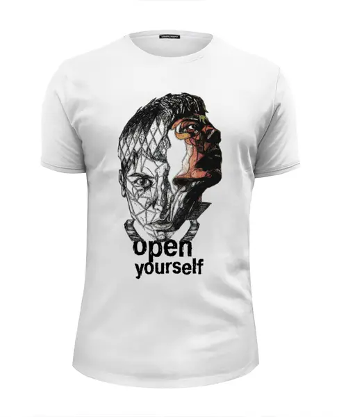 Заказать мужскую футболку в Москве. Футболка базовая OpenYourself от Rattus - готовые дизайны и нанесение принтов.