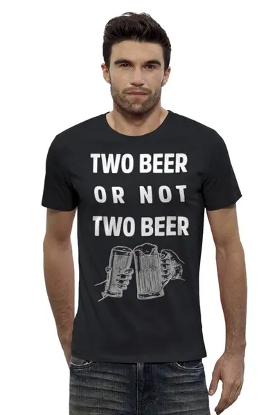 Заказать мужскую футболку в Москве. Футболка базовая Два пива или не два пива от Leichenwagen - готовые дизайны и нанесение принтов.