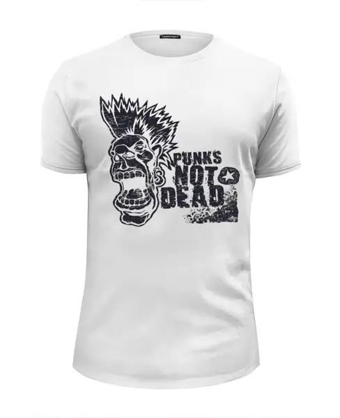 Заказать мужскую футболку в Москве. Футболка базовая Punks Not Dead от Leichenwagen - готовые дизайны и нанесение принтов.