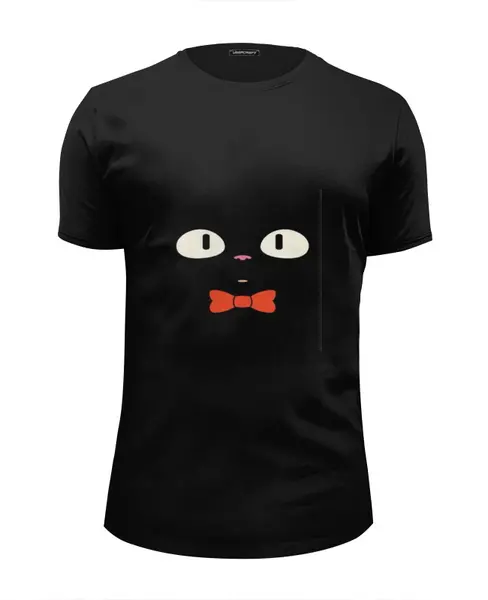 Заказать мужскую футболку в Москве. Футболка базовая Чёрный Кот от Виктор Гришин - готовые дизайны и нанесение принтов.