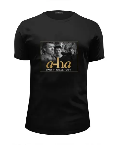 Заказать мужскую футболку в Москве. Футболка базовая a-ha / Cast In Steel Tour от OEX design - готовые дизайны и нанесение принтов.