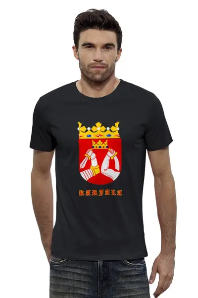 Заказать мужскую футболку в Москве. Футболка базовая Карелия от Виктор Касаткин - готовые дизайны и нанесение принтов.