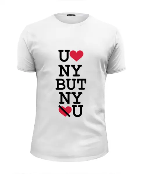 Заказать мужскую футболку в Москве. Футболка базовая U LUV NY от mum - готовые дизайны и нанесение принтов.