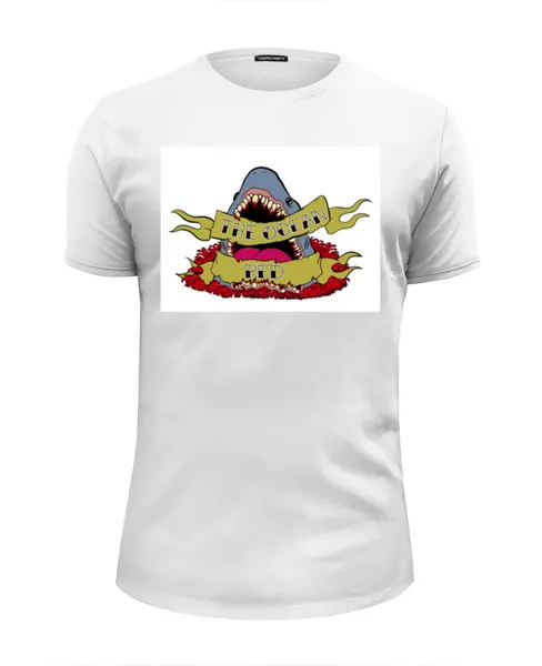 Заказать мужскую футболку в Москве. Футболка базовая shark  от cherdantcev - готовые дизайны и нанесение принтов.