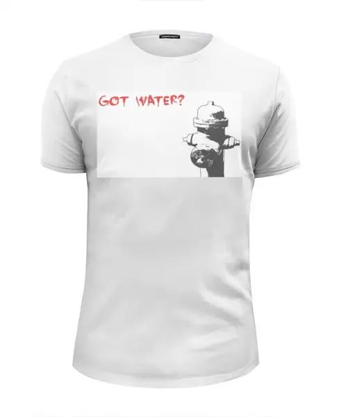 Заказать мужскую футболку в Москве. Футболка базовая got water? от xih8ux - готовые дизайны и нанесение принтов.