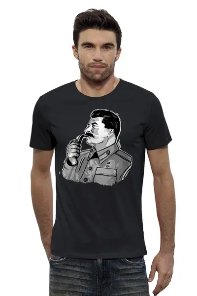 Заказать мужскую футболку в Москве. Футболка базовая Сталин от ussr - готовые дизайны и нанесение принтов.