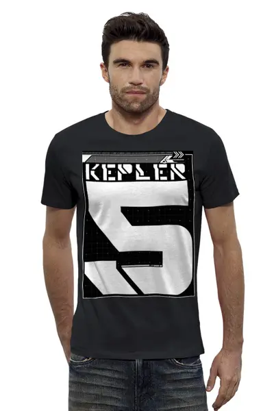 Заказать мужскую футболку в Москве. Футболка базовая Кеплер 5 от Kiboune - готовые дизайны и нанесение принтов.