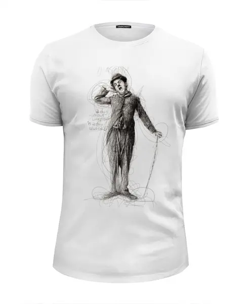 Заказать мужскую футболку в Москве. Футболка базовая Charlie Chaplin от Leichenwagen - готовые дизайны и нанесение принтов.
