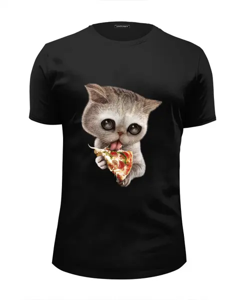 Заказать мужскую футболку в Москве. Футболка базовая Любимая пицца от Xieros - готовые дизайны и нанесение принтов.