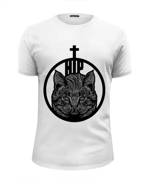 Заказать мужскую футболку в Москве. Футболка базовая HIPSTER CAT от 7SWɅG - готовые дизайны и нанесение принтов.