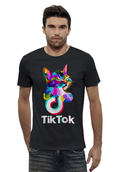 Заказать мужскую футболку в Москве. Футболка базовая TIK TOK (Tik Tok video) от vista12761@rambler.ru - готовые дизайны и нанесение принтов.