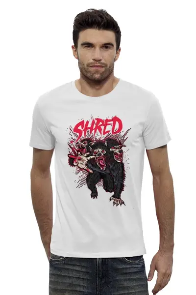 Заказать мужскую футболку в Москве. Футболка базовая SHRED от T-shirt print  - готовые дизайны и нанесение принтов.