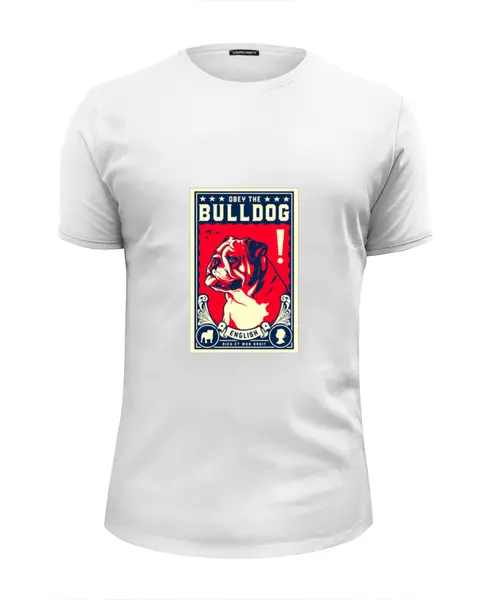 Заказать мужскую футболку в Москве. Футболка базовая Собака: BULLDOG от Виктор Гришин - готовые дизайны и нанесение принтов.