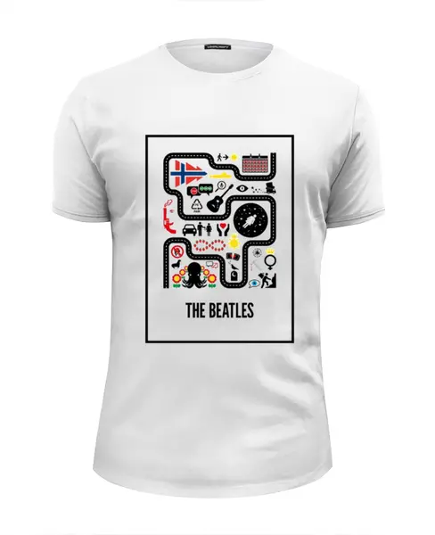 Заказать мужскую футболку в Москве. Футболка базовая The Beatles от Weed Stuff`a - готовые дизайны и нанесение принтов.